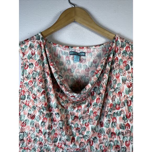 Louie Lucie dress retro floral drape front large stretch fit and flare - Picture 3 of 9